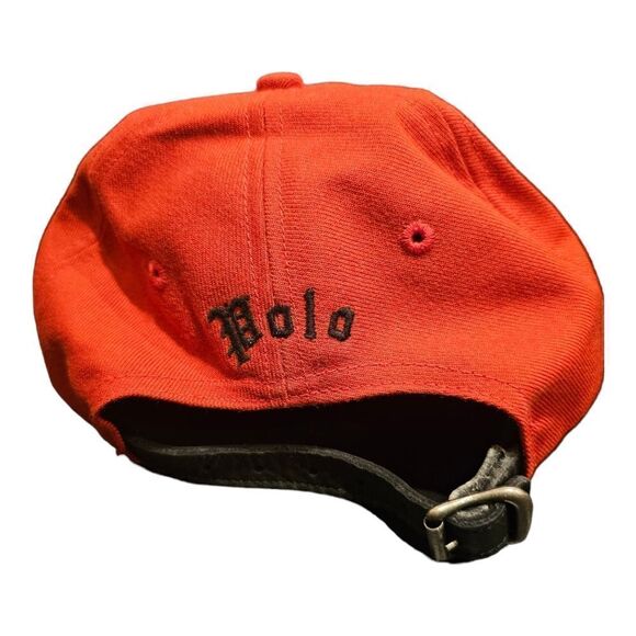 POLO RALPH LAUREN Gothic P Red Black Adjustable Wool Blend Hat - Picture 2 of 6